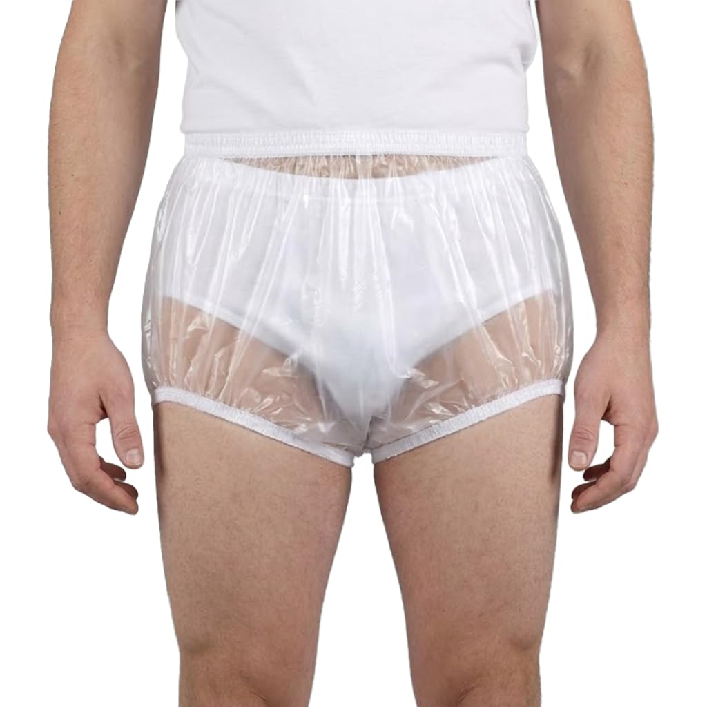 Adult Pull-On Plastic Pants Waterproof Cover Pack of 3