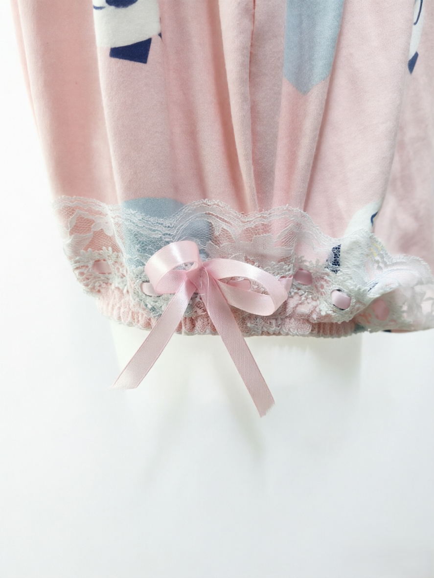 Adult Baby Sissy Romper with Lace Trim - Pink Bunny Print Playsuit for Crossdressers, Unisex Onesie for Roleplay & Cosplay